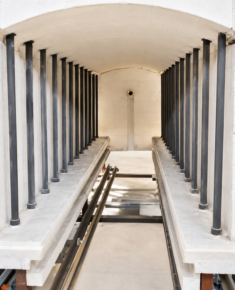 Silicon carbide heating elements installed in industrial furnace